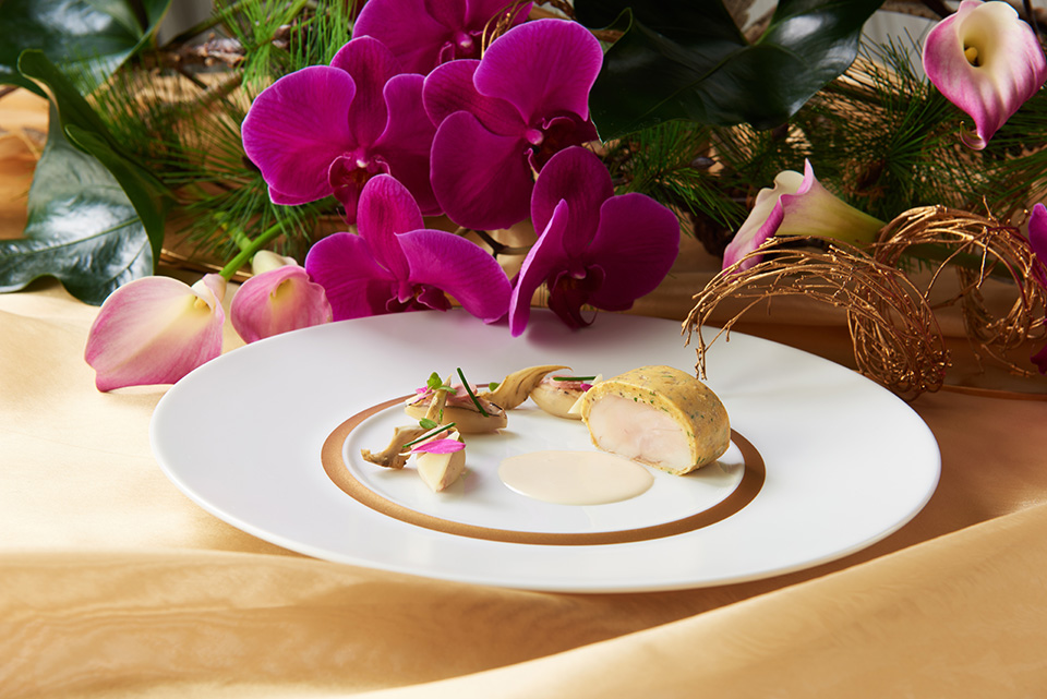 ハタのスフレ仕立て ヴェルモットソース